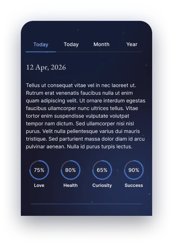 Zodiac daily horoscope screen